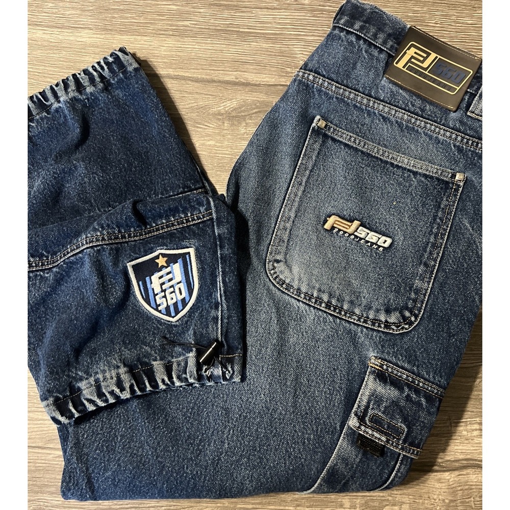 Vintage Fat Joe 560 Cargo Dark Wash Baggy Skater 2000 Y2K Blue Jeans Size 36x29